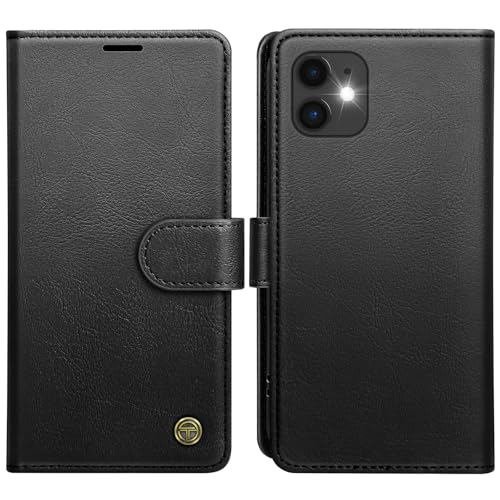 AIMOYU for iPhone 11 Case Flip Wallet Leather Phone Case with [4 Card Slots] [Kickstand] [RFID Blocking] Magnetic Protective Shockproof Cover for iPhone 11 Phone Case - Black