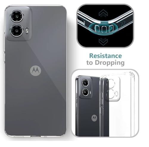 Image of COVERBLACK Soft Rubber Silicone Clear Back Cover for Motorola G24 Power - Transparent
