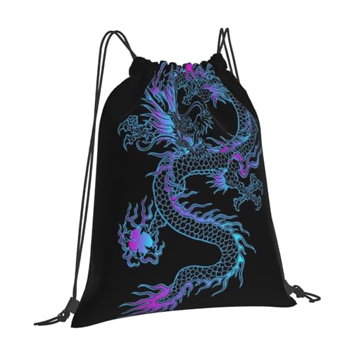 Cool Dragon Drawstring Backpack Gym Sport Bags for Women Men Adjustable Dragon Drawstring Bag for Yoga2