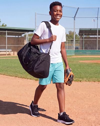 Image of Real Essentials 5 Pack: Boys' Dry Fit Basketball Shorts for Youth Kids Teens - Athletic Running Soccer Sports with Pockets
