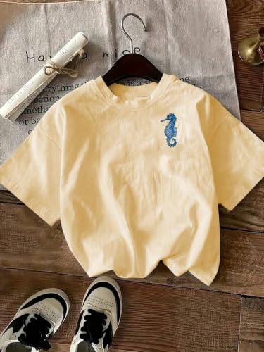 Image of RoseSeek Women's Graphic Letter Tee Crew Neck Trendy Summer Vintage T Shirt | Drop Shoulder, Short Sleeve Car Print Top, Graphic Tees for Women, Y2k Vintage Tshirts