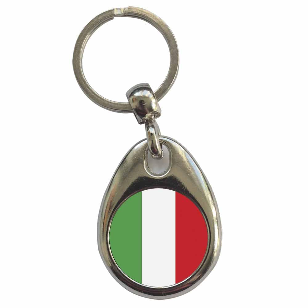 Ozorath Italy Italian National Flag Keyring Keychain with Split Ring Attachment and Metal Key Fob