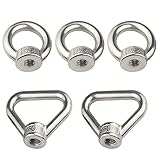 5 Pieces Ring Lifting Eye Nuts Triangle Eye Nut Female Threaded Nut Fastener for M4 Nuts M8 Triangle