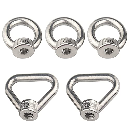 5 Pieces Ring Lifting Eye Nuts Triangle Eye Nut Female Threaded Nut Fastener For M4 Nuts M8 Triangle Eye Nut Lifting Accessories Surface Polishing Silver #TOP7