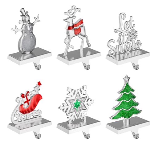 Homyplaza Christmas Stocking Holders for Mantle Weighted Metal Stocking Hangers
