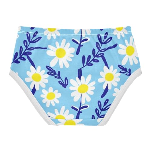 Designer Girls Underwear Toddlers 2t Cotton Girl Panties Cute Floral Daisies Blue Leafy Briefs Underpants2