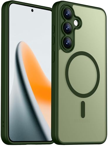 SPIDERCASE Magnetic for Samsung Galaxy S25 FE Case, [10 FT Military Grade Drop Protection] Heavy Duty Shockproof Phone Case for Galaxy S25 FE 5G, Green