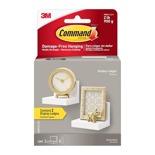 Command Display Ledges, Quartz, 2-Ledges, 8-Medium Foam Strips (HOM23Q-2ES), Great for dorm decor