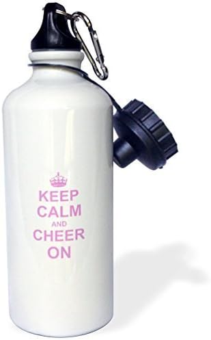 Liandun Keep Calm and Cheer on-Carry on Cheering Sports Water Bottle, 21oz, White