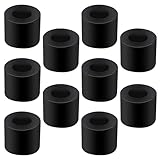 10 Pack Rubber Spacers 1' OD x 3/8' ID x 1' Inch Thickness Round Rubber Bushings Thick Flat Washers, Black, 1 Inch