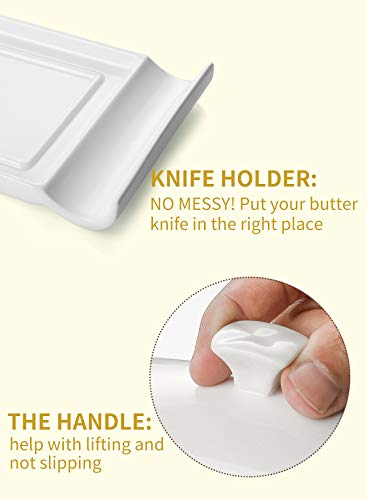 image for Butter Dish with Lid and Knife Spreader Set - Perfect for East and Wes