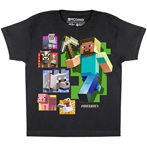Popgear Camiseta de Niño, Negro, 5-6 Años