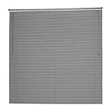Persiana para Janela com Lâminas Horizontais de PVC 25mm, L 80 cm x A 1,30 m, Cinza Chumbo