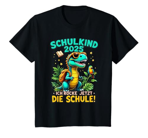 Kinder Schulkind 2025 Dino T-Rex Cool Einschulung Erste Klasse T-Shirt