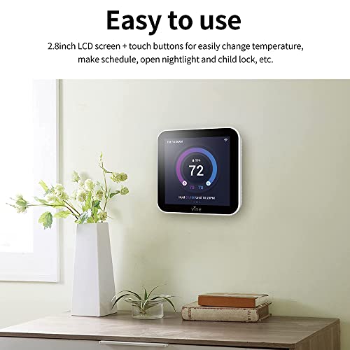 Vine 4 Inches Full Touch Screen Tj-560 Programmable Smart Wi-Fi Thermostat For Home With App Control, Energy Saving, Easy Installation, Compatible With Alexa And Google Assistant, White #TOP3