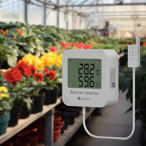 External Temperature & Humidity Sensor Probe – Waterproof, Wide Range (-40°F to 194°F, 0 to 100% RH), 16.4ft Length for Greenhouse, Farm, Industrial, Only for FALA IOT Detector, 5 Meters - Image 4