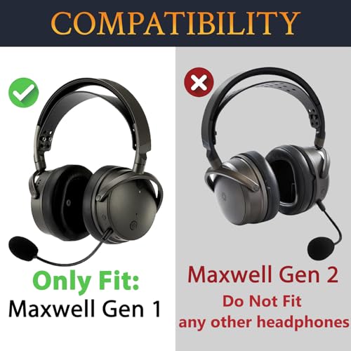 Repuestos de almohadillas para audífonos SOULWIT compatibles con Audeze Maxwell (No apto para Audeze Maxwell 2), con cuero sintético suave y espuma de alta densidad para cancelación de ruido - Negro miniatura 2