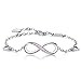 Produktbild Billie Bijoux Infinity Unendlichkeit Symbol Damen Armband 925 Sterling Silber Zirkonia Armkette Verstellbar Charm Armband or Mother's Day (Rosa)