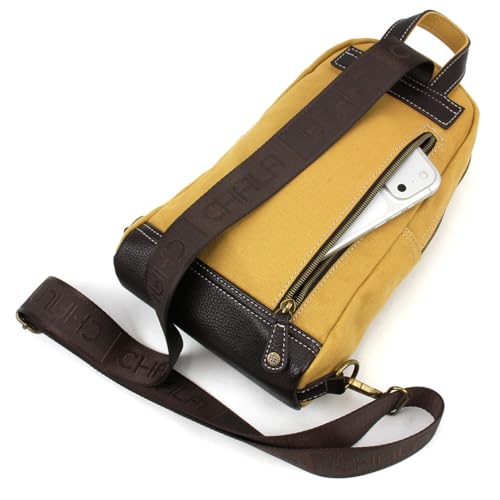 Image of CHALA Canvas Sling Bag Women RFID Protected Canvas Crossbody Backpack with Adjustable Strap