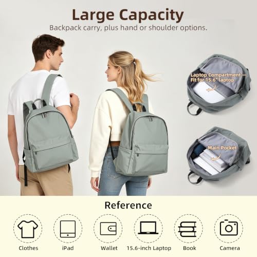 Image of Zicac Canvas Backpack, Classic Basic Daypack, Lightweight Casual Travel Daypack Satchel Backpack Unisex
