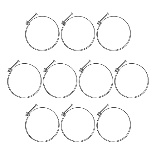 POWERTEC 4 Inch Double Wire Hose Clamp with bolt, 10 PK Adjustable Hose Clamps for Dust Collector, Dust Collection Hose and Dryer Vent Hose, Pipe Clamp, Worm Gear Clamp, 70261 (Color May Vary)