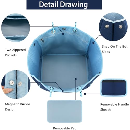 Hibala Neoprene Multipurpose Beach Bag,Gym/Travel/Pool Bag,Tote For Women&Men3