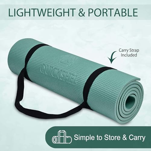 Image of Yoga mats Exercise Mat Anti-Skid Water /Dirt Proof Lightweight easy to Carry for home and gym workouts for men women children with Carry Strap (Army Green) (2fts x 6fts) (6mm Thickness)