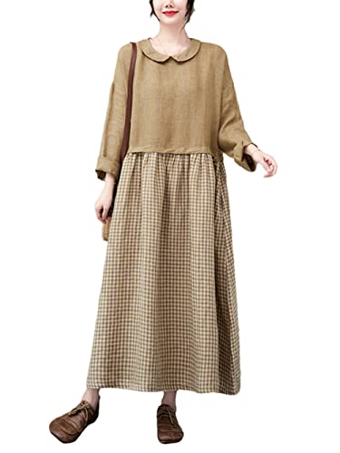 Robe décontractée pour vos sorties d'automne en look rétro ample kaki