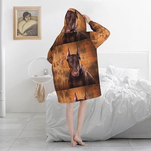 Sweat à capuche couverture doberman pour vos soirées cocooning