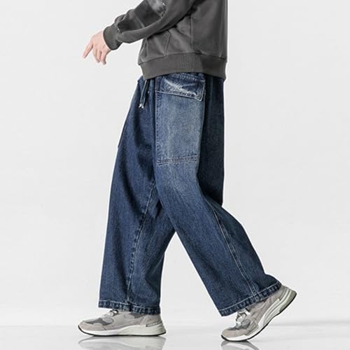 Baggy Jeans for Men Wide Leg Denim Casual Streetwear High Waisted Relaxed Fit Pants for Men3