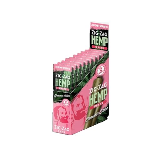 ZIG-ZAG Hemp Wraps 25-Pack - Summer Slice (2 Wraps Per Pack) 100% Natural Slow-Burning Hemp Wraps