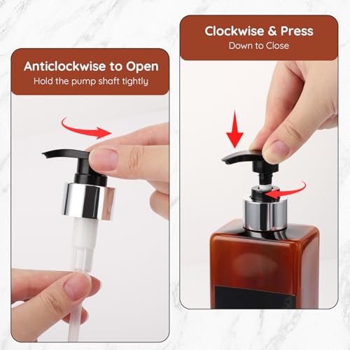 Image of Segbeauty 3pcs Lotion Dispenser Pump Head, Bathroom Shampoo Shower Bottle Pump Replacement, Empty Refillable Bottle Tube Top for Soap Dispenser Conditioner Lotion Body Hand Wash Kitchen Reusable