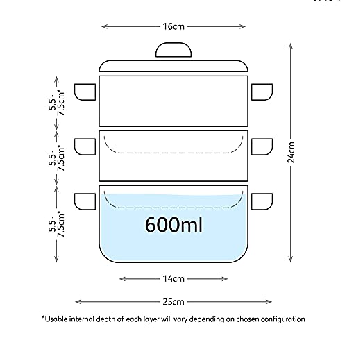 Judge Stainless Steel 3 Tier Steamer Set with 16cm 600ml Casserole, 2 Steamers and Lid, Induction Ready, Gift Boxed - Image 2
