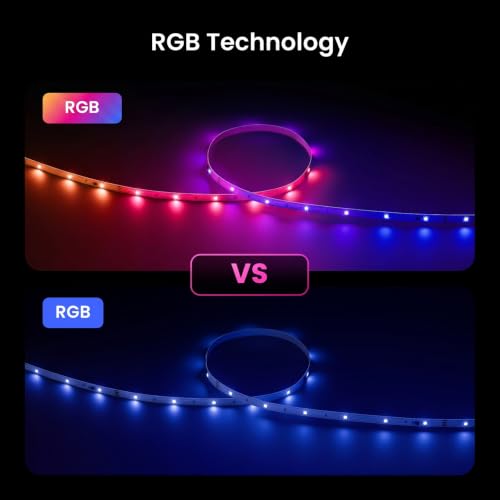 Image of YEELIGHT LED Strip Lights, 66FT Smart Light Strips with 360 LEDs & Music Sync, RGB Color Changing Light with Bluetooth Connected and APP Control, Lights for Bedroom, Home Room Decor, Party, 2x33FT