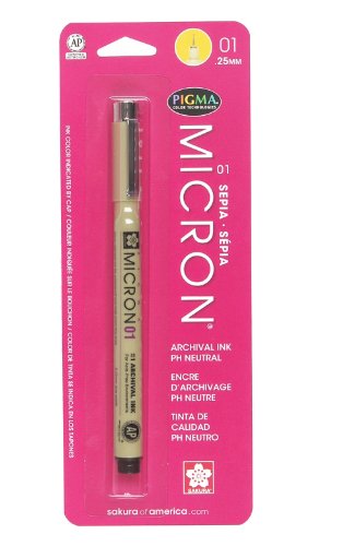 Sakura Pigma 50041 Micron Blister Card Ink Pen Set, Sepia, 01 1CT
