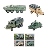 INGWETECH 1:72 Military Vehicle Model Set - M35 Cargo Truck, BTR80 Armored Vehicle, Opel Blitz Truck & Humvee - DIY Assembly and Painting Kit for Collectors & Hobbyists