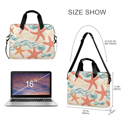 Maletín para portátil con estampado Coral Starfish 13-15.6 pulg miniatura 5