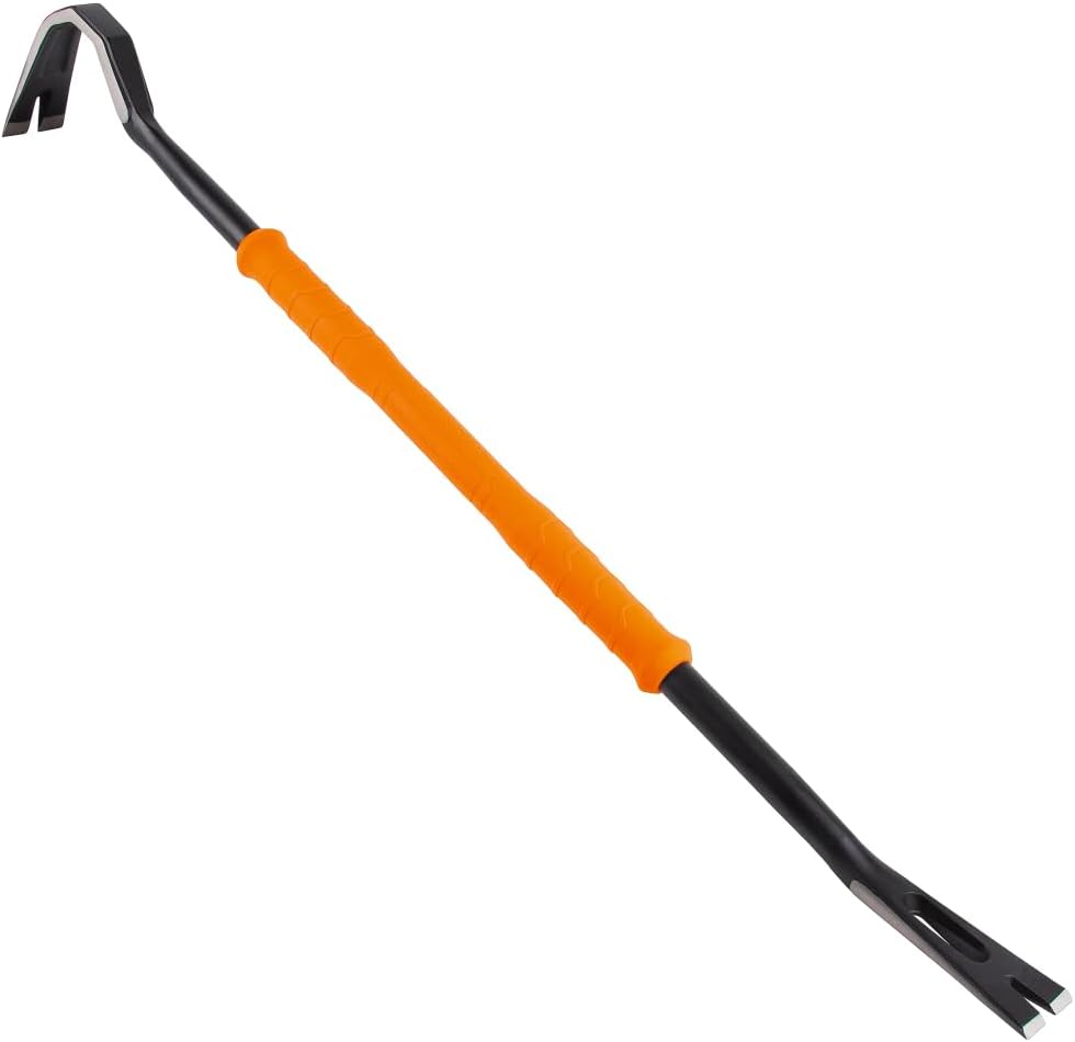 Klein Tools 66096 36-Inch Gooseneck Wrecking Bar and Nail Puller, Heavy Duty Forged Carbon Steel, Pry Bar for Demolition