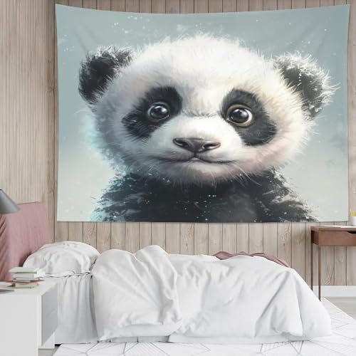 Couverture murale panda 3D KAYZTGSDA 180x230 en polyester doux - 5