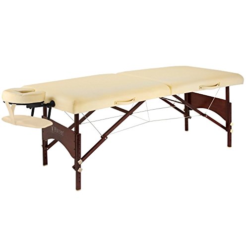 Master Massage Price Table de massage portable légère en bois d'Argo avec housse de transport, 70 cm de large, crème