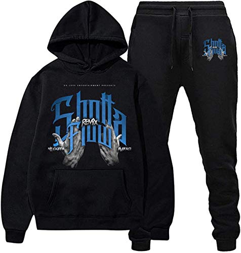 NLE Chop-pa Hoodie and Pants Casual Fashion Hip Hop Two-Piece Sport Suit for Men Women