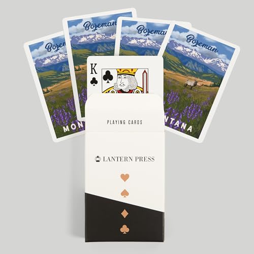 Baraja de cartas Bozeman Montana Elk y Flores poker miniatura 6