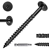 FMhotu #14 Heavy-Duty Wood Screws, Star Drive Deck Screws, Rust Resistant Timber Screws for Timber/Log/Landscaping Wood (2-7/8 Inch,50Pcs,Black)