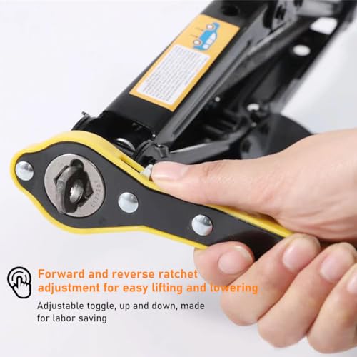 Image of povtii Car Jack Ratchet Wrench, 360 Degree Swivel Tire Wheel Jack Ratchet Wrench, Tire Wheel Jack Lift Speed Handle Tool Suitable for Vehicle SUV Truck, Universal Car Accessories