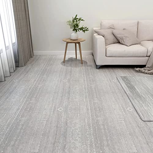 LAPOOH Tarimas de Suelo autoadhesiva 20 Unidades PVC 1,86 m² Gris, Suelo Autoadhesivo, Parquet Laminado para Suelo, Suelo Click, Lamina De PVC