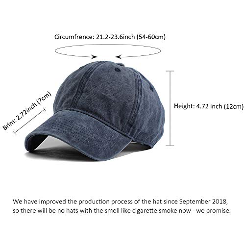 Image of HH HOFNEN Baseball Cap Washed Cotton Unstructured Vintage Hat for Men Women | Unisex Sports Ball Caps Sun Protection Adjustable Outdoor Curved-Brim Dad Hat Classic Plain Cap