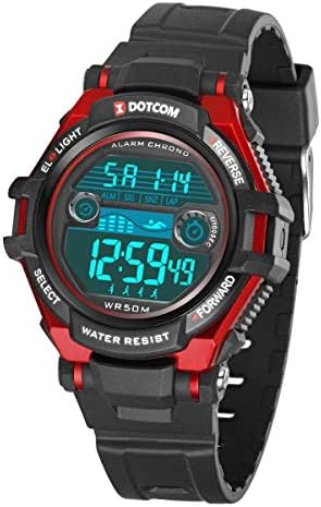 Viecaeio Kids Watches Digital Sport Watches for Boys Girls Outdoor Waterproof Watches with Alarm Stopwatch Colorful Child Wrist Watch Ages 5-17 (Black with Red)