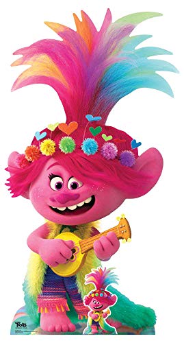 Trolls World Tour Poppy guitare en carton 160 cm pour remplacer une déco murale ennuyeuse