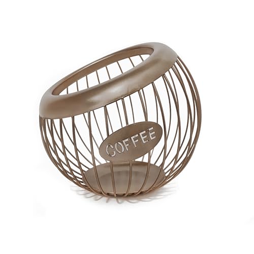 AIYICIII Coffee Pod Holder,K Cup Holder,Large Capacity K-cup Organizer for Counter, Coffee Bar Accessories,Coffee Station Organizer,Metal Coffee Pods Storage(Brown)