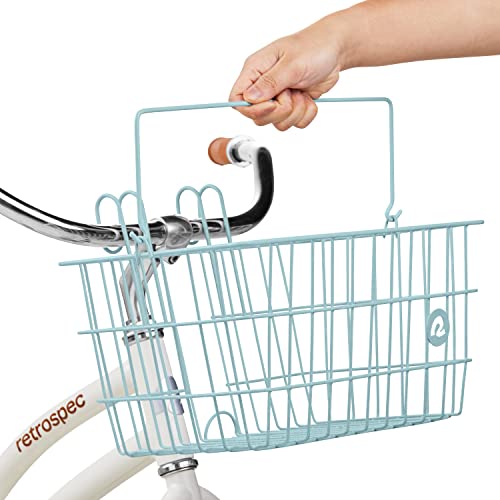 R﻿etrospec Apollo-Lite Lift-Off Front Bike Basket, Lightweight Steel ﻿With Integrated Detachable Hooks And Built-In Handle For Easy Assembly And Portability #TOP6